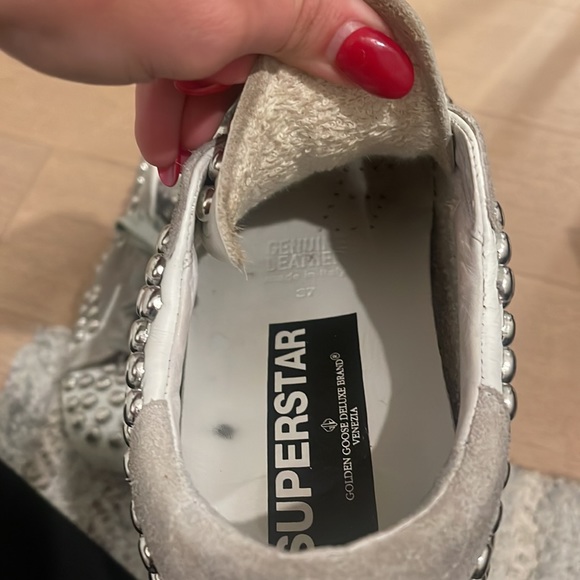Golden goose Superstar Silver Studded Low-Top Sneakers 37 worn once - Picture 8 of 10